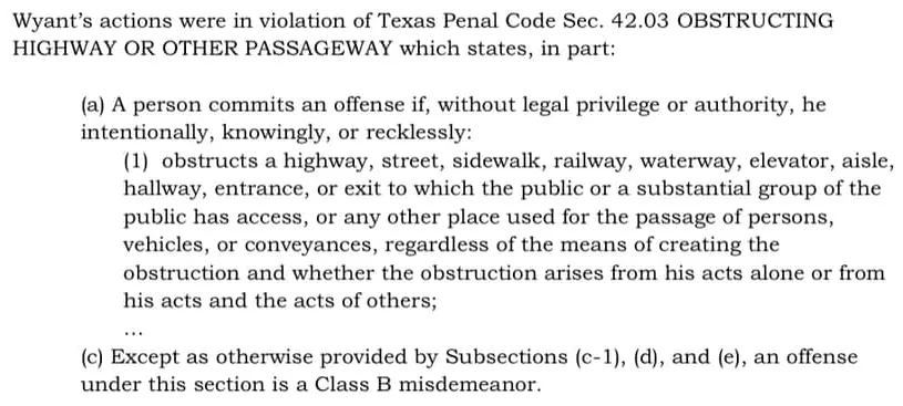Texas HOA Attempts Penal Code Enforcement